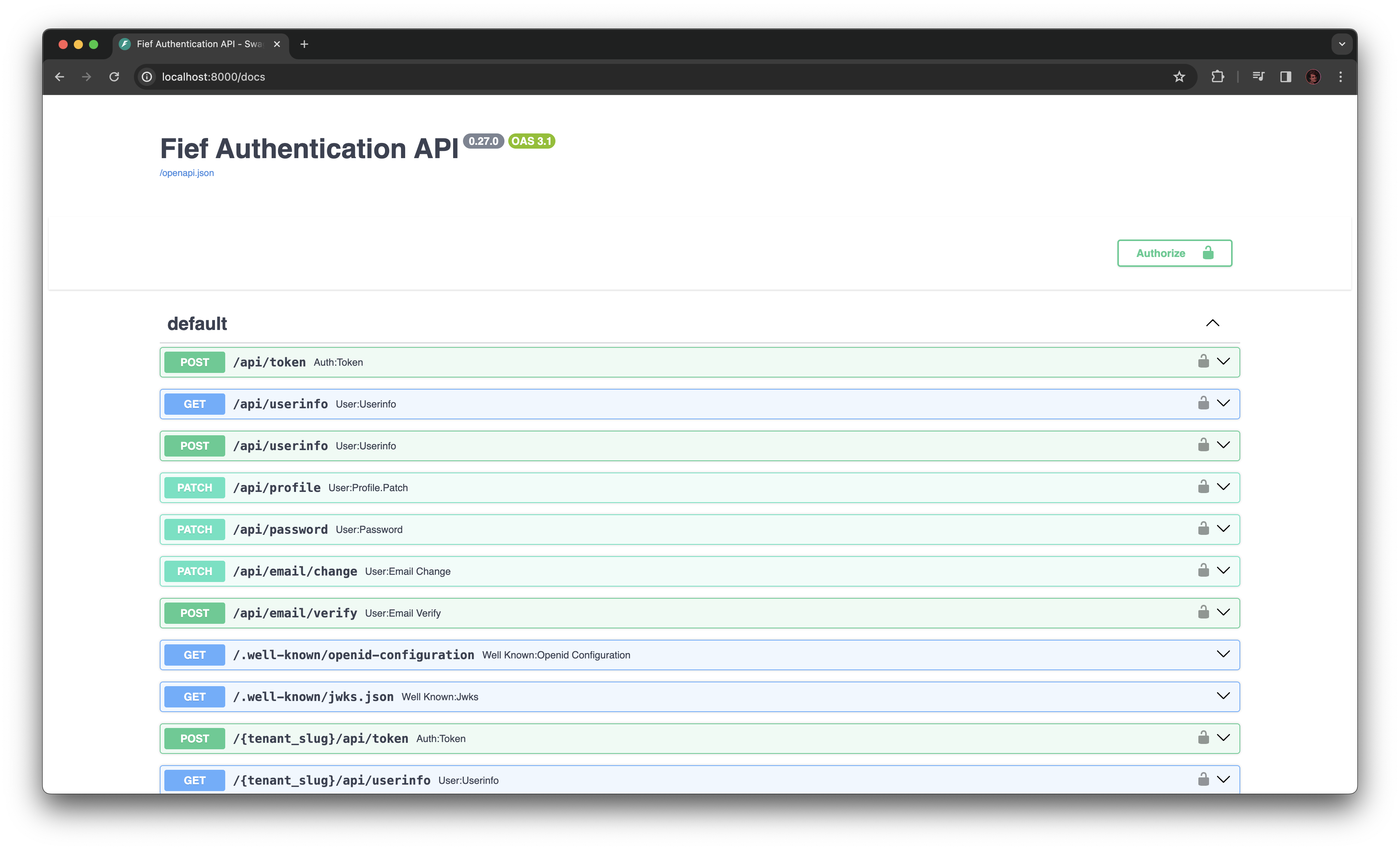 Interactive API documentation